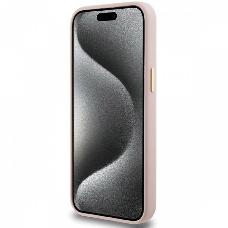 Guess Case Profesional For Iphone 15 Pro 6,1 Guhcp15lsmbslp Pink Hc Silicone Script Metal Logo & Frame
