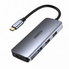 Hub USB Tip C, Cu 7  Porturi,  1x HDMI,  3x USB 3.0, 1 X Micro SD Card, 1 x SD Card, 1 x USB Tip  C Pd 100w, Choetech M19, Argintiu