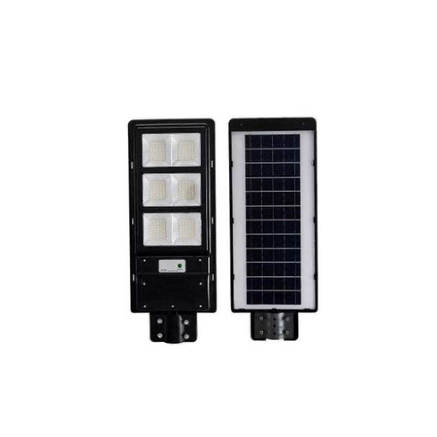 Lampa Solara Stradala 120w,  Klaustech Cu 210 Led Cu Telecomanda, Negru