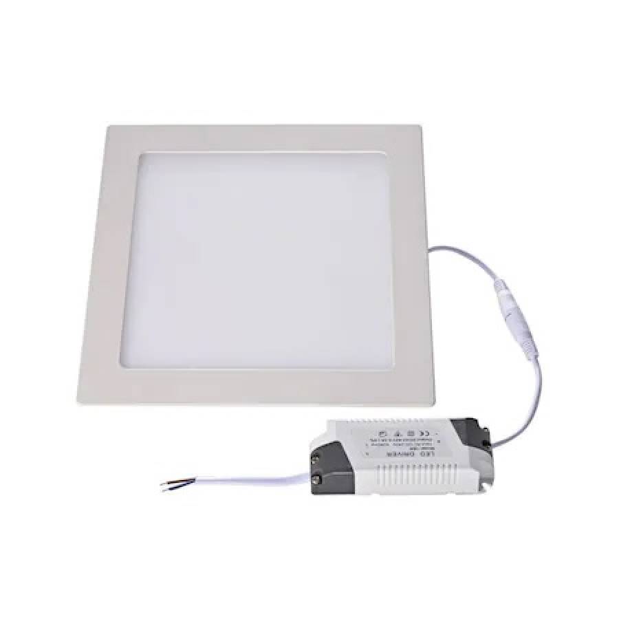 Panou Led Aplicat 24w Patrat 6500k Patrat Alb