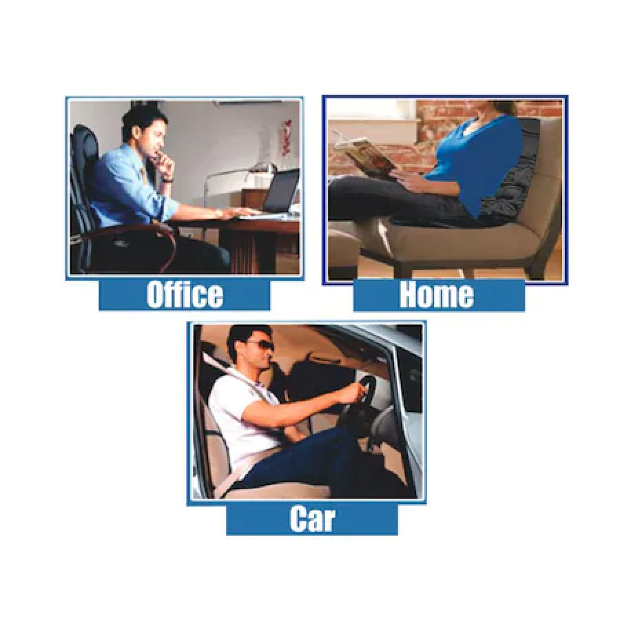 Husa De Scaun Auto Sau Birou, Cu Functie Incalzire Si Masaj, Negru, Telecomanda, 5 Zone Masaj