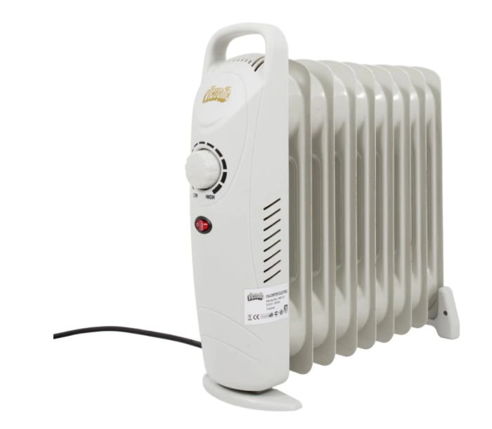 Calorifer electric cu 9 elementi, putere 1000w, termostat reglabil, 41 x 13 x 43.50 cm, alb