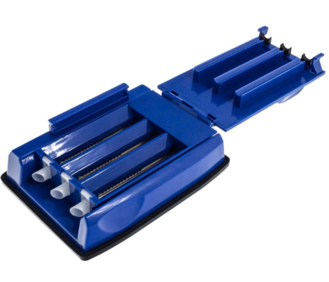 Aparat KlaussTech Manual de facut Tigari, 3 Injectoare, 130 x 65 x 45 mm, Albastru