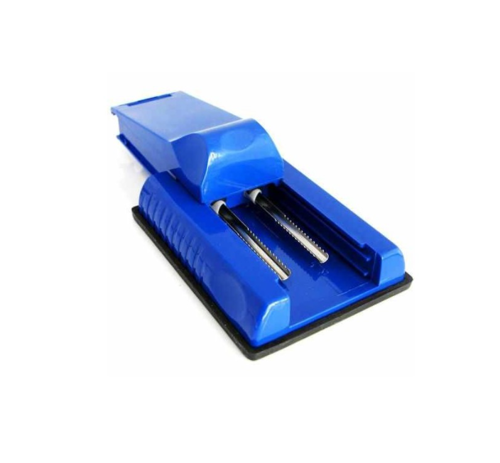 Aparat Manual KlaussTech de facut tigari sau injectat tutun, 2 Tuburi, Dimensiuni 13.2 x 10 x 6.5 cm, Albastru