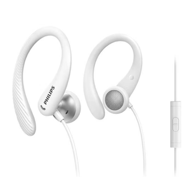 Casti audio in ear cu lungime cablu de 1,2 m, impedanta 16 ohm, 20 - 20 000 hz, rezistent la transpiratie, alb