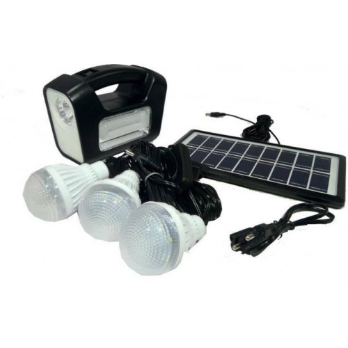 Kit de incarcare solara gdlite , pentru camping , pescuit , 4000 mah , negru