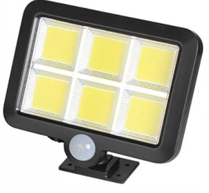 Lampa solara klausstech 6w cu panou solar, senzor, acumulator incorporat, plastic, modern, negru