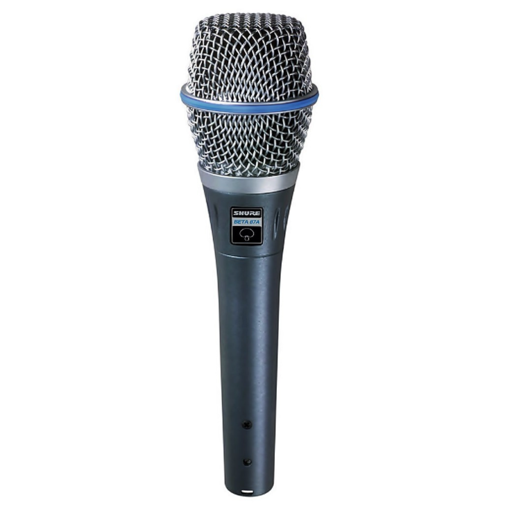 Microfon shure supercardioid cu 150 ohmi, condensator, spl 139 db, filtru pop, 50 - 20000 hz, negru