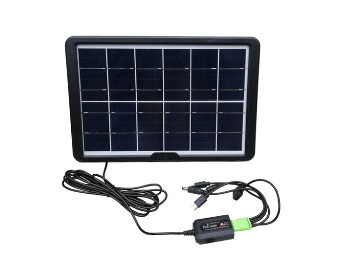 Panou solar portabil cu putere 8 w, conector de incarcare usb, material abs/pc, ip65, tensiune maxima 6v, negru