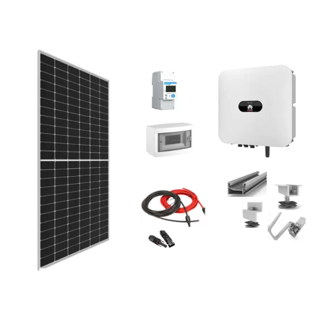 Sistem Fotovoltaic Trifazat On-Grid, 5 kW, 12 x Panou solar 450 W, 1 x Invertor solar, 1 x Smart Dongle, 1 x Smart meter monofazat