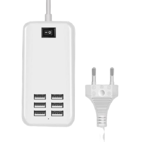 Incarcator 6 Hub USB Conexiune UE SUA, 6 porturi, USB 5V 3A Adaptor de perete, Încărcare telefon mobil pentru iPhone iPad Samsung cu comutator