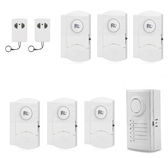 Sistem de alarma antifurt klausstech cu 6 senzori usa sau fereastra, alarma sonora si telecomanda