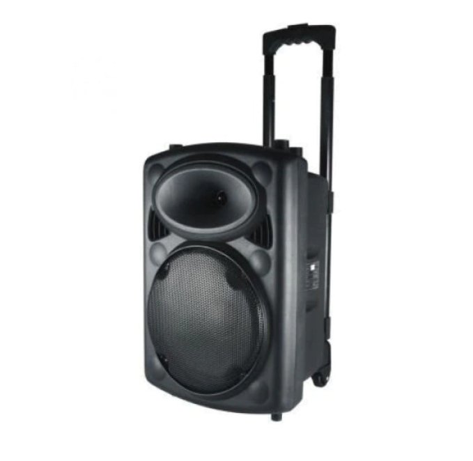 Boxa w12 - karaoke / bt / usb / fm cu telecomanda si microfon, neagra