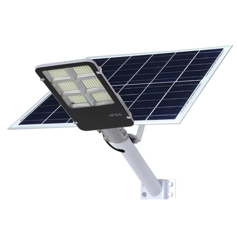 Lampa solara stradala klausstech ,200w, cu senzor de miscare, panou solar, telecomanda si suport metalic