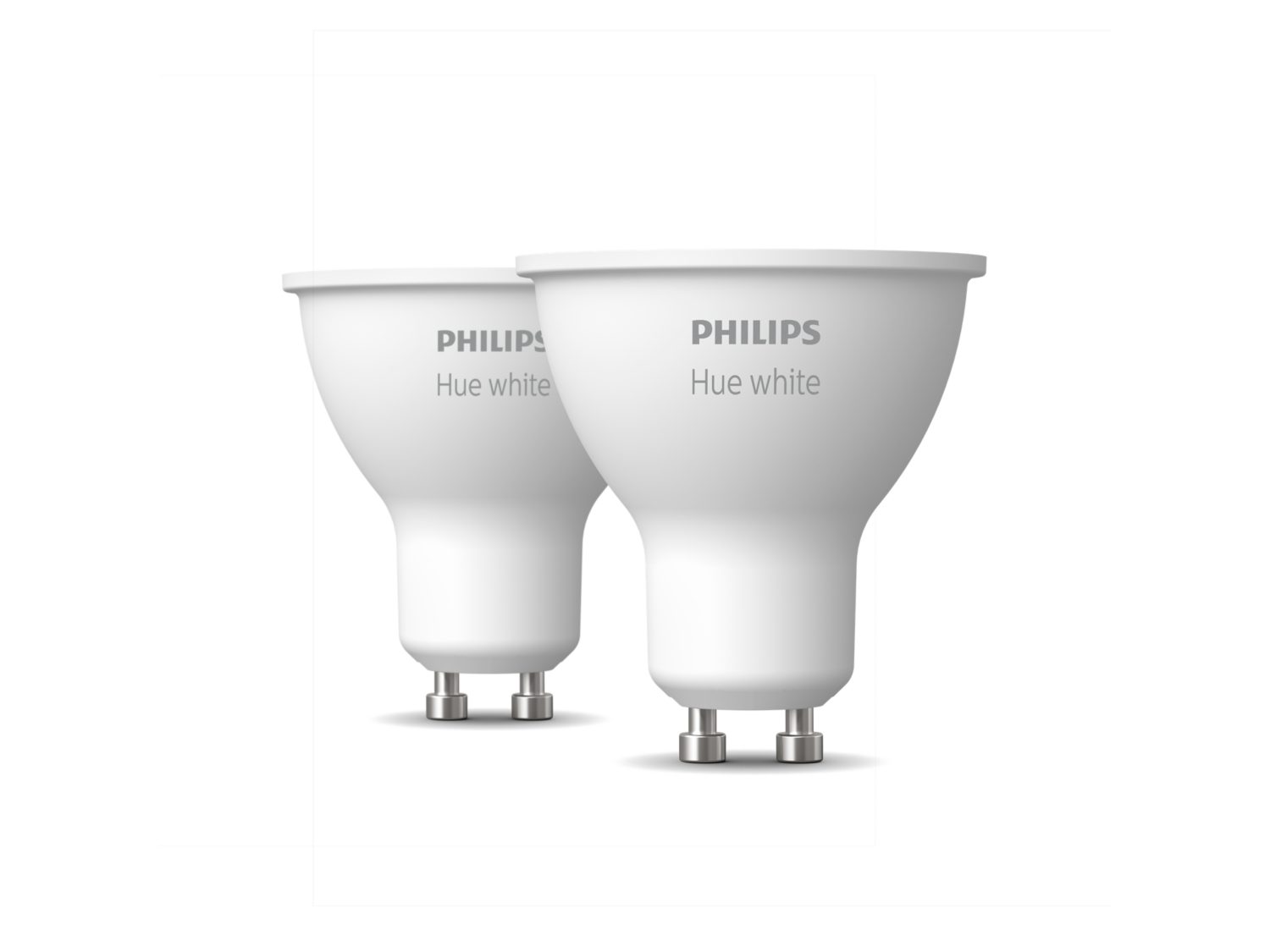2 becuri philips smart gu10 lumina alba, bluetooth, 2700 k, durata viata 15000 h, flux 400 lm, 5w, zigbee light, compact, alb