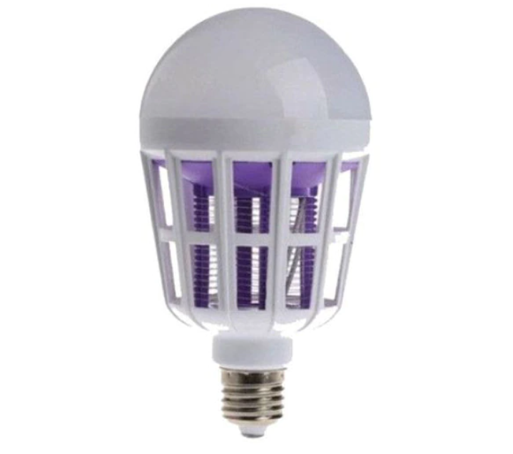 Bec 2 in 1 klausstech, lampa uv impotriva insectelor incorporata in bec, e27, lumina de culoare alb-rece, putere 15w, alb