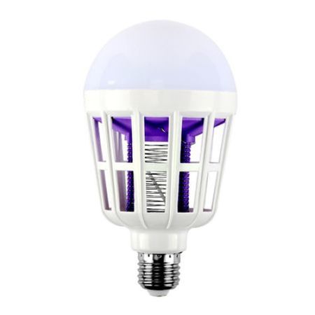 Bec led electric anti-insecte cu lampa uv klausstech, putere de 15 w, material pp+pc, voltaj 180-265v, fasung normal e27, culoare alb
