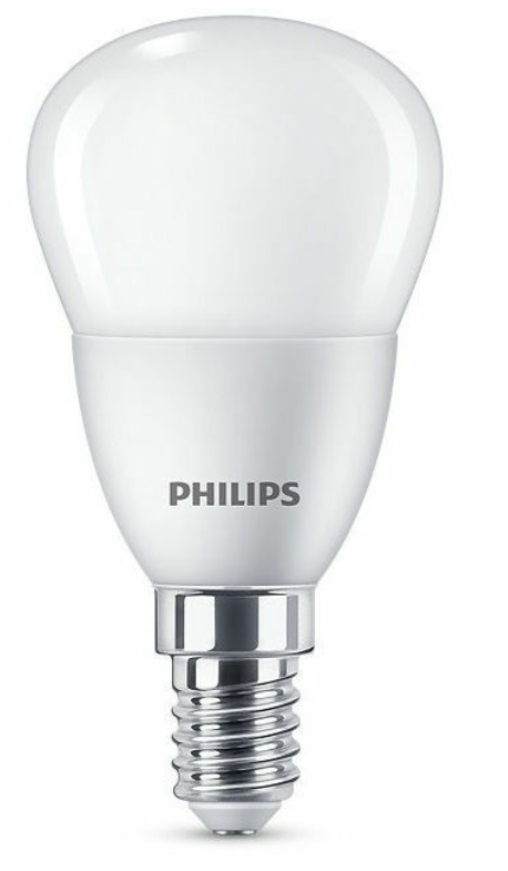 Bec led philips alb rece, tip soclu e14, putere 6.5 w (48w), flux 680 lm, 15000 ore, 4500 k, forma lustra, compact, culoare alb