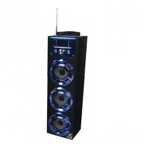 Boxa portabila audio , conectivitate bluetooth , microfon cadou , radio fm , mp3, aux in , port usb, putere boxe 15 w , impendanta 4 ohm , albastru