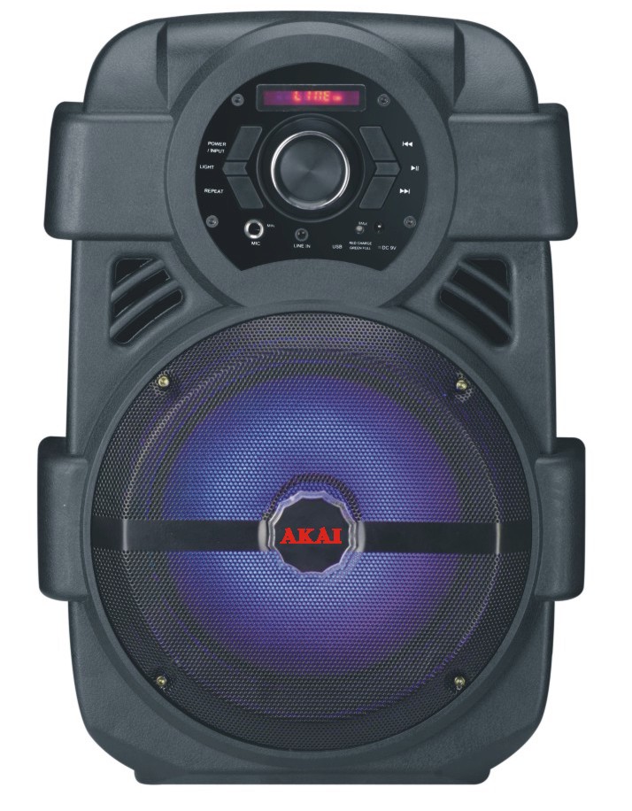 Boxa portabila, putere 10w, bluetooth, aux 3.5mm, usb, radio fm, karaoke, lumini led, display lcd, difuzor 8 inch, negru