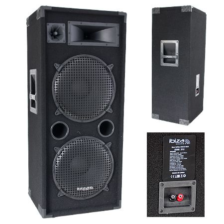 Boxa Profesionala Audio Ibiza Sounds , 3cai 2x12 Inch/38cm , 400w Rms , Impedanta 8 Ohm , Sensibilitate 89 Db (+/- 3 Db) , 20 Hz - 20 Khz , Negru