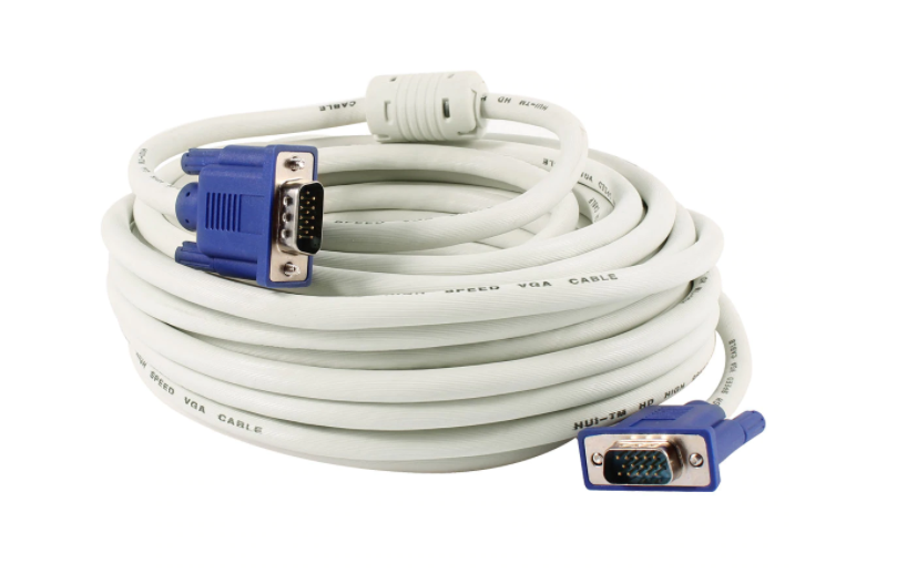 Cablu vga klausstech, tata-tata, lungime cablu 15 m, 15 pini, pentru monitor sau alb