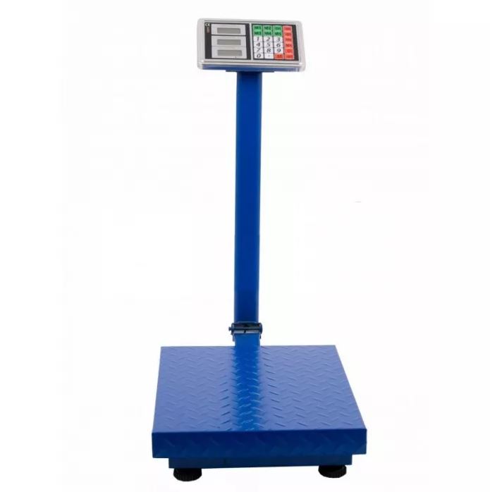 Klausstech Cantar electronic cu platforma de 500 kg cu brat pliabil , culoare albastru