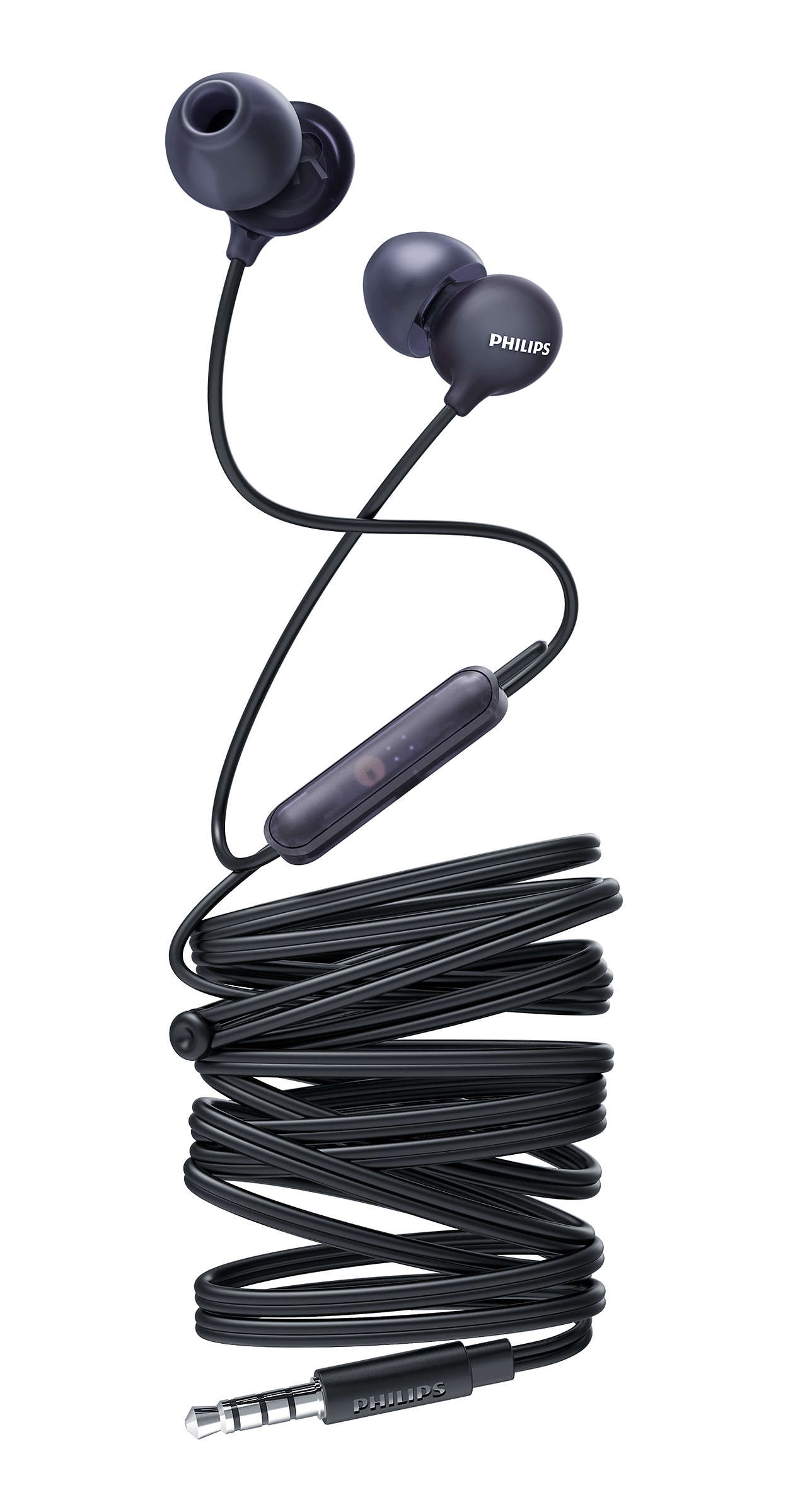 Casti audio intraauriculare cu fir, philips, microfon incorporat, difuzoare 8.6 mm, lungime cablu 12 cm, izolare sunet, design ergonomic, negru