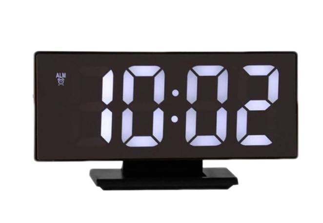 Ceas de birou klausstech, display digital, afiseaza ceasul, temperatura, functie de alarma, lumina alba, usor de setat, alimentare prin usb, design modern, negru