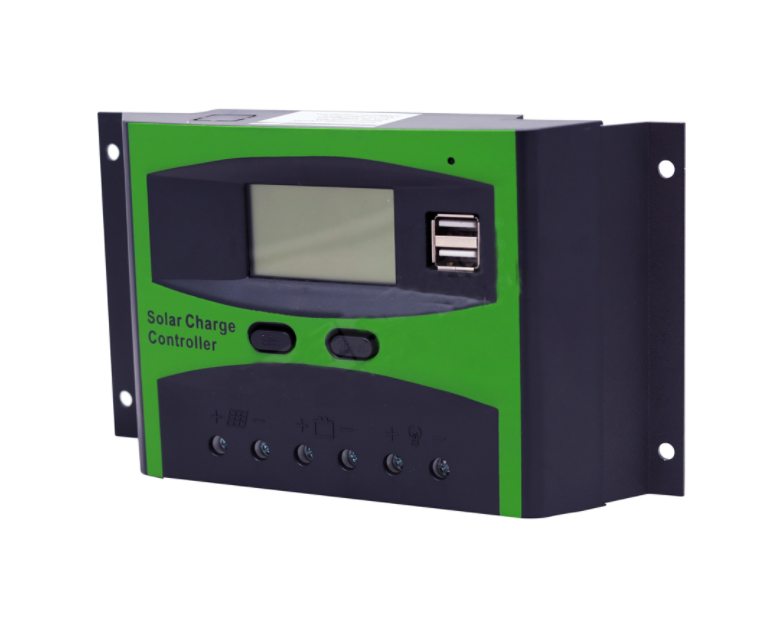 Klausstech - Controler solar cu afisaj digital, 20a 520w, functie memorare automata, protectie duala mosfet, set de taste, compact, negru/verde