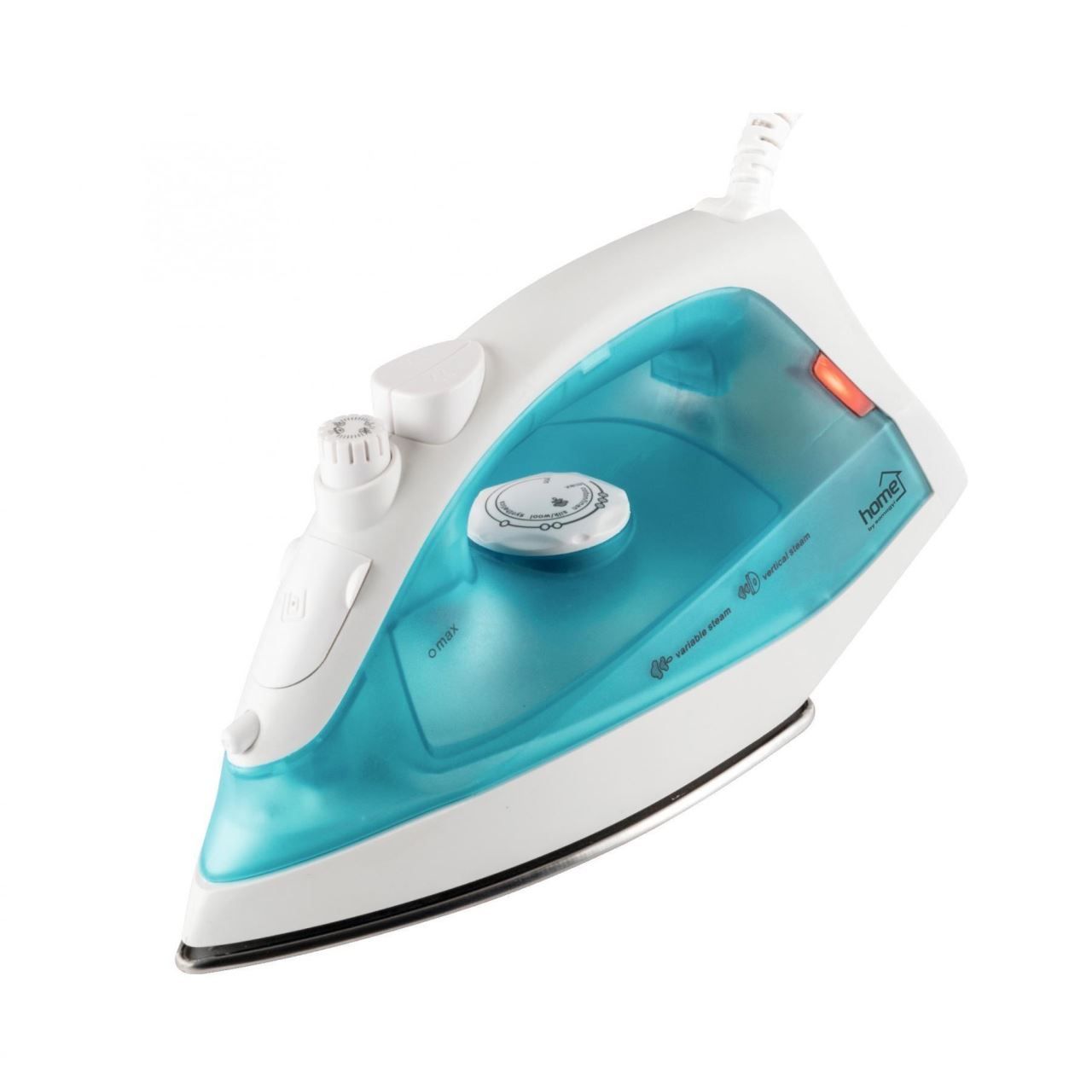 Fier De Calcat Cu Aburi Home  Capacitate Recipient De Apa 160 Ml  Putere 1200 W  Talpa Din Otel  Curatare Usoara  Functie Autocuratare  Functie De Jet De Apaindicator Luminos  Alb/albastru