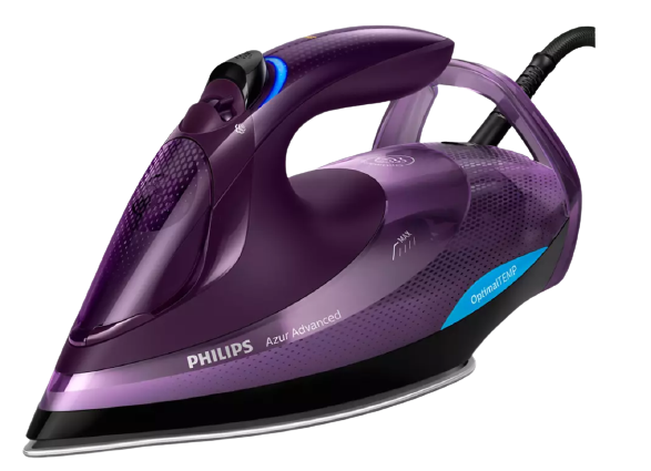 Fier De Calcat Philips  Cu Aburitehnologie Optimaltemp Philips Steamglide Plus Jet De Abur De 230 G Putere 3000w Abur Continuu De 55 G/min 330 Ml Orificiu De Umplere Decalcefiere Mov