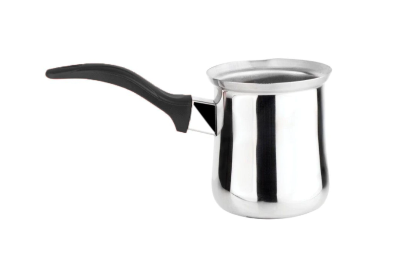 Klausstech - Ibric, inox, capacitate 0.4l, ideal pentru ceai si cafea, mentine caldura, coada ebonita, argintiu