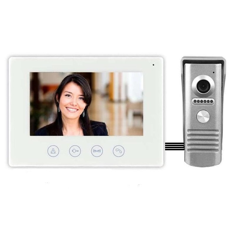 Interfon video klausstech, ecran lcd 7 inch , conectare internet wireless , tip video-interfon, funnctii smart, deschidere usa/yala