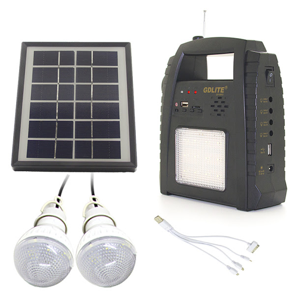 Kit panou solar cu slot usb gsm si 2 becuri lanterna led incluse cl-08-edy®