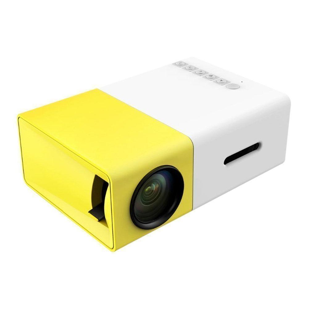 Mini videoproiector portabil , cititor stick usb , card microsd , intrare hdmi , rca , claritate reglabila , galben