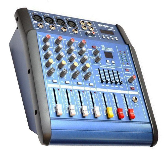 Mixer audio amplificat cu display digital , usb , sd card , 4 intrari de microfon
