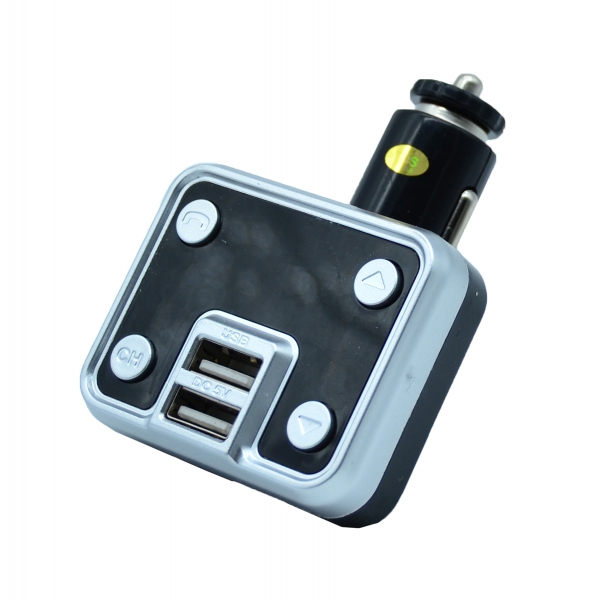 Modulator fm pentru autoturisme cu 2 porturi usb , conectivitate prin functia bluetooth, auxiliar jack 3,5 mm , afisaj digital led , frecventa fm 87,5 , alimentare 12-24 v