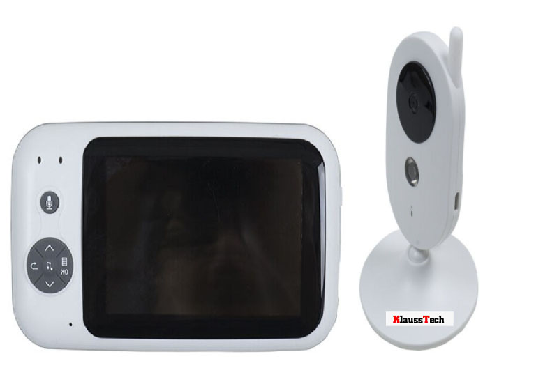 Monitor video klausstech, tehnologie wireless, display de 3.5 inch, senzor temperatura si miscare, indicator de semnal, night vision, 320 x 240 pixeli, 8h, alb