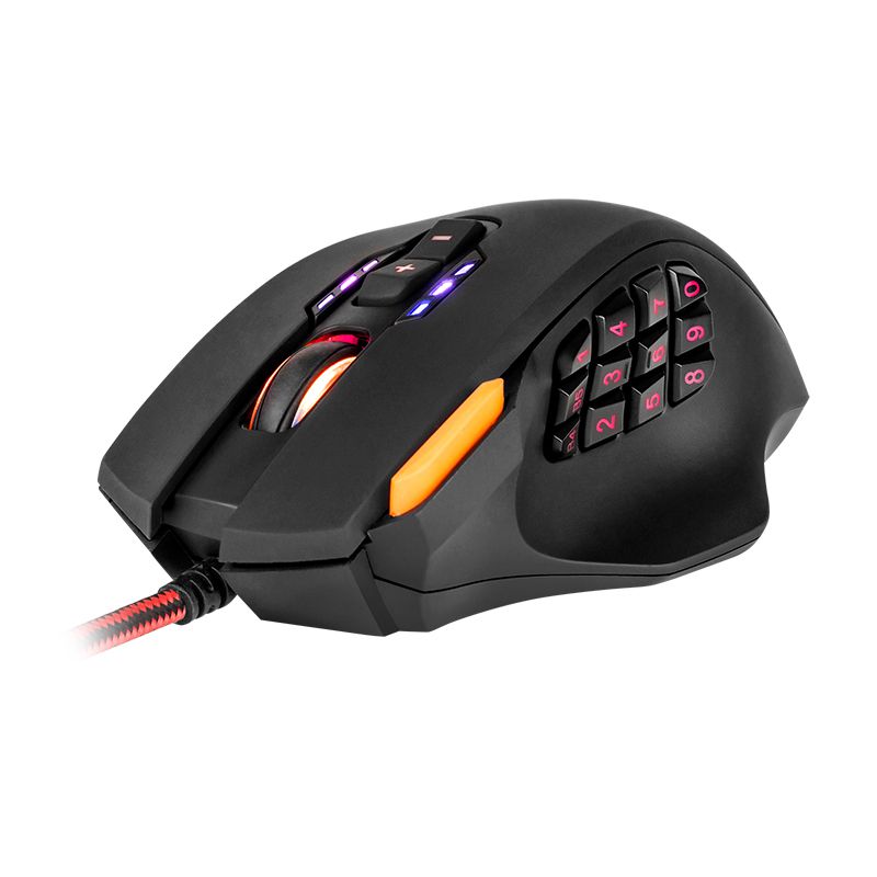 Mouse profesional de gaming, accelerare 30g, rezolutie 800-16400 dpi, 18 butoane, senzor avago 9800, utilizare prin cablu , interfata usb 2.0, culoare negru