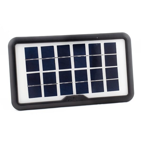 Panou solar portabil cu port usb, 6 v - 3.8 w, material abs / pc, incarcare prin energie solara, 5 x cabluri incluse, protectie ip65, negru