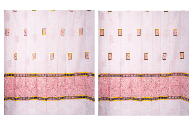 Perdea de baie, panzata, 2 piese, 2 x (120 x 180) cm, imprimeu, design modern, usor de instalat, roz