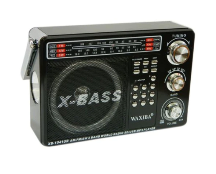 Radio audio portabil, am/fw/sw, control asupra volumului, usb, aux, mp3, selectarea benzilor, antena telscopica, difuzor incorporat, negru