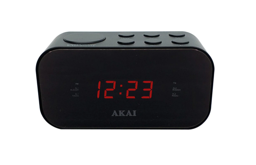 Klausstech Radio cu ceas, functie sleep, dimmer, snooze, hi/low,memorarea posturilor de radio, radio fm, display lcd, negru