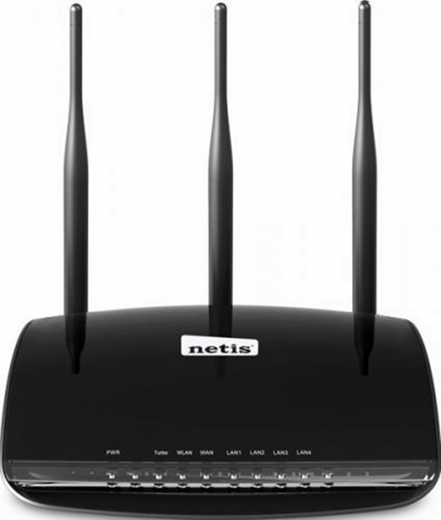 Router wi-fi netis wf2533 n300 high power 500mw router, access point and repeater all in one, qos, wps, 5 dbi high gain antenna