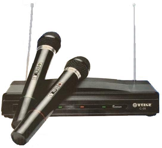 set 2 microfoane cu receiver herostar c 05 220v hrs05 0 Set 2 Microfoane Karaoke Wireless Sal Cu Receiver