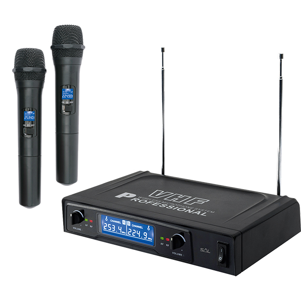 set 2 microfoane profesionale fara fir cu receiver lcd smg05 al 0 Set 2 Microfoane Karaoke Wireless Sal Cu Receiver