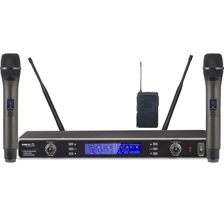 set 2 microfoane profesionale wireless cu receiver uhf 100 m 16 canale epcea1 0 Set 2 Microfoane Karaoke Wireless Sal Cu Receiver