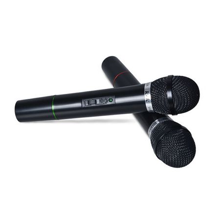 set 2 microfoane profesionale wireless putere emisie 8 mw frecventa 75 khz distanta de operare 10 m culoare negru celsc5422 0 Set 2 Microfoane Karaoke Wireless Sal Cu Receiver