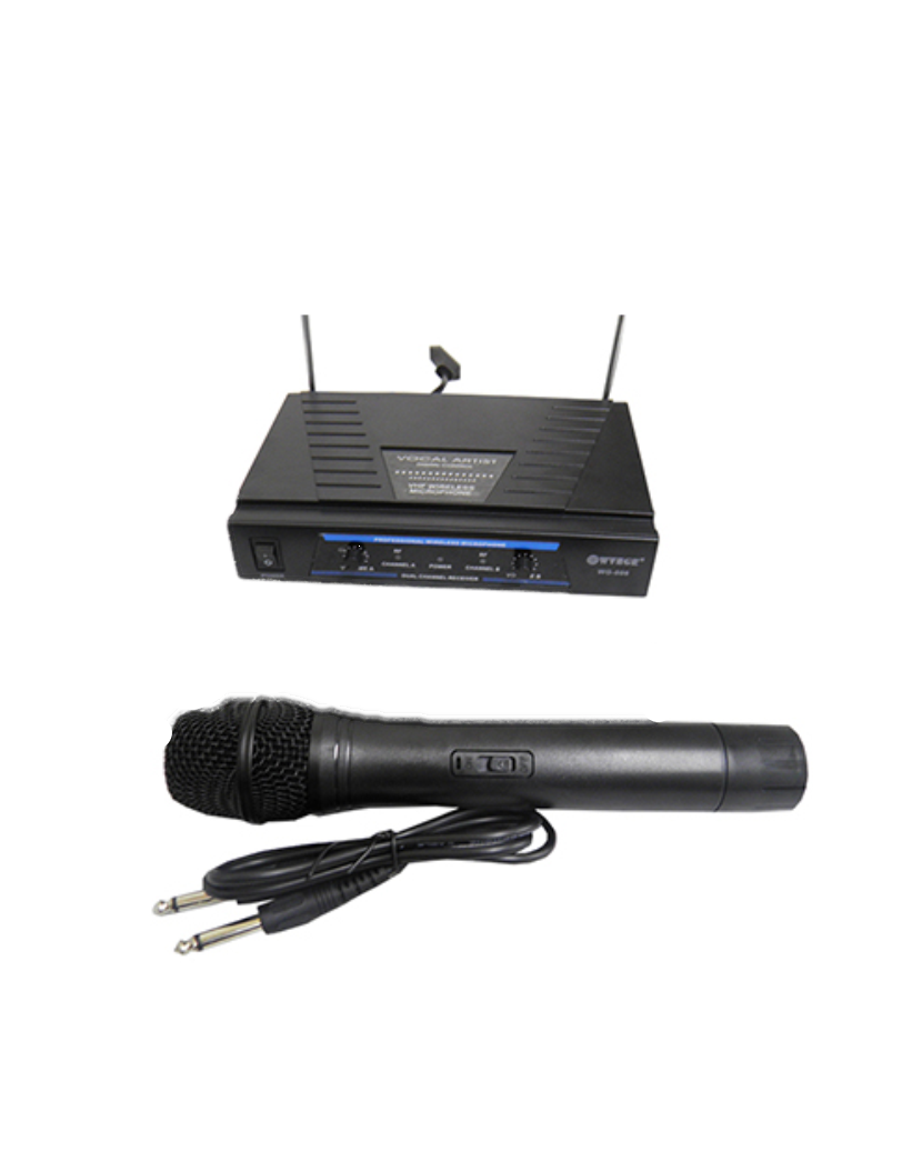 set microfoane profesionale wireless lavaliera headset receiver dublu wg 006 0 Set 2 Microfoane Karaoke Wireless Sal Cu Receiver